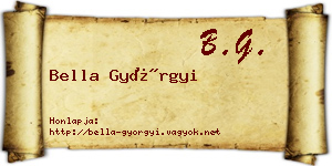 Bella Györgyi névjegykártya