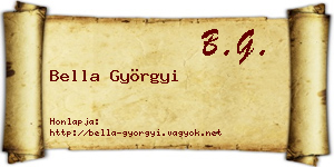 Bella Györgyi névjegykártya